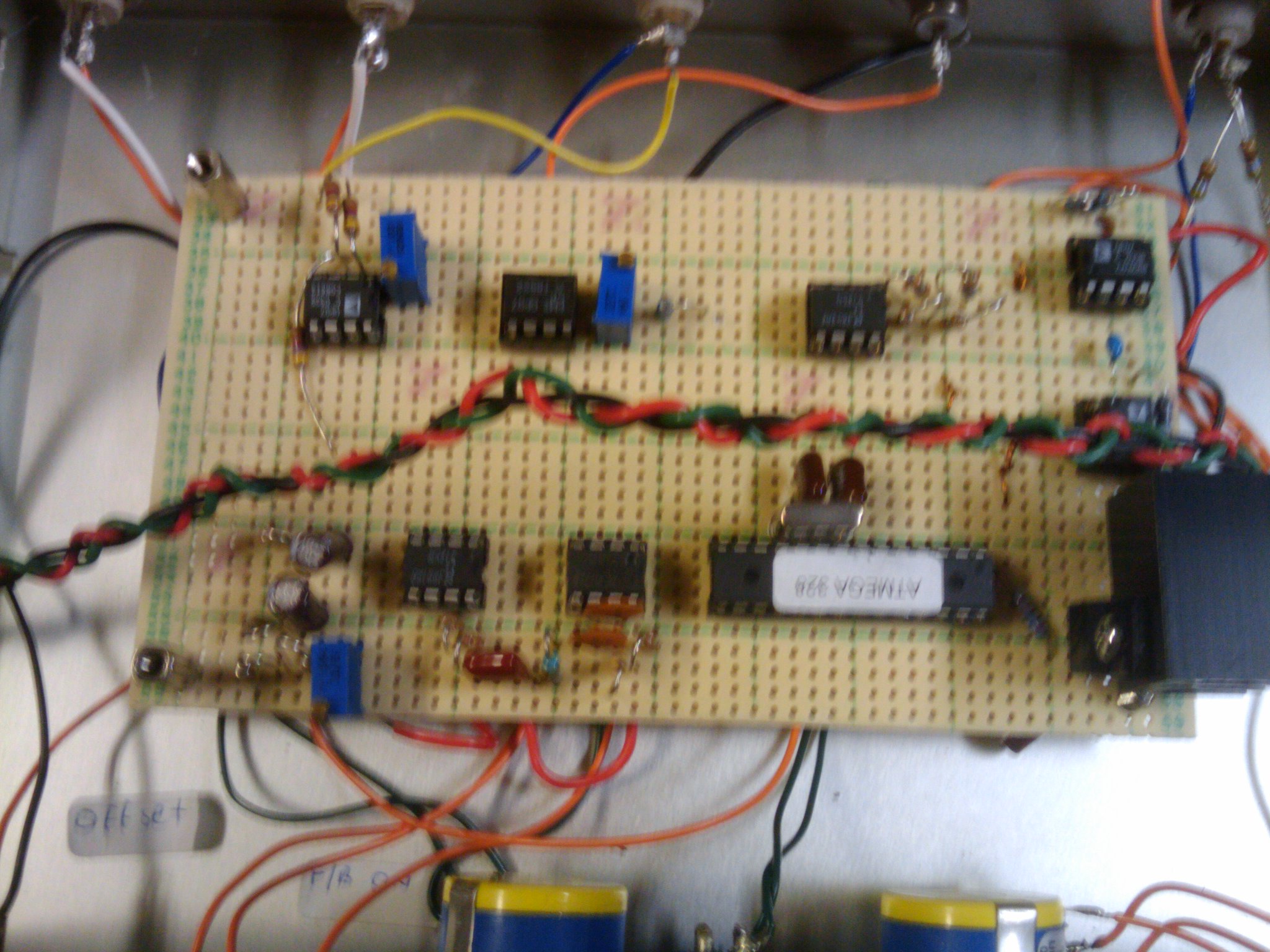 The micro-controller peak locking circuit with the lid off.