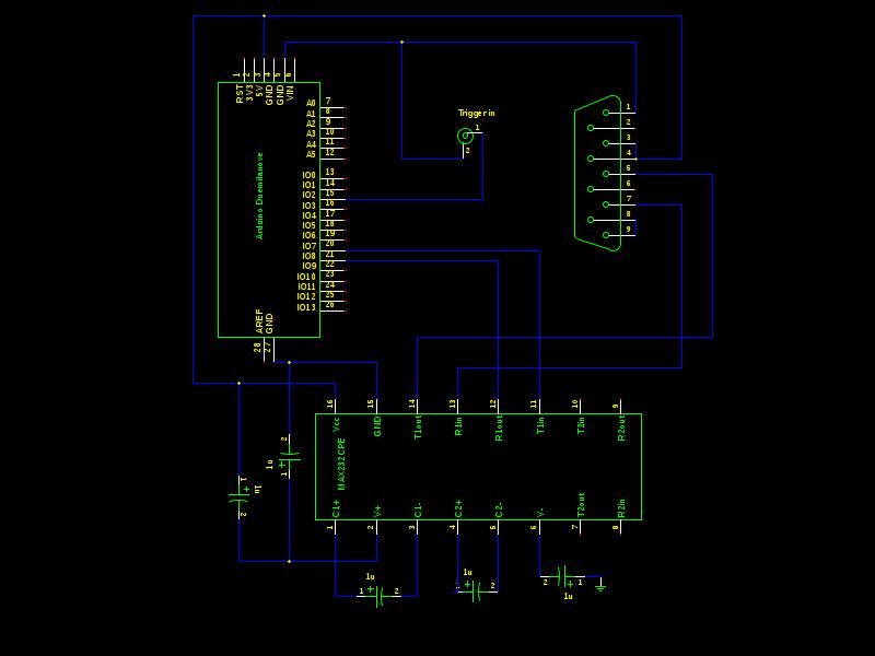 Schematic for externally triggered translation stage driver interface 